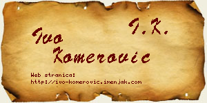 Ivo Komerović vizit kartica